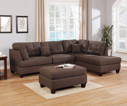 3-PCS SECTIONAL in Black Coffee