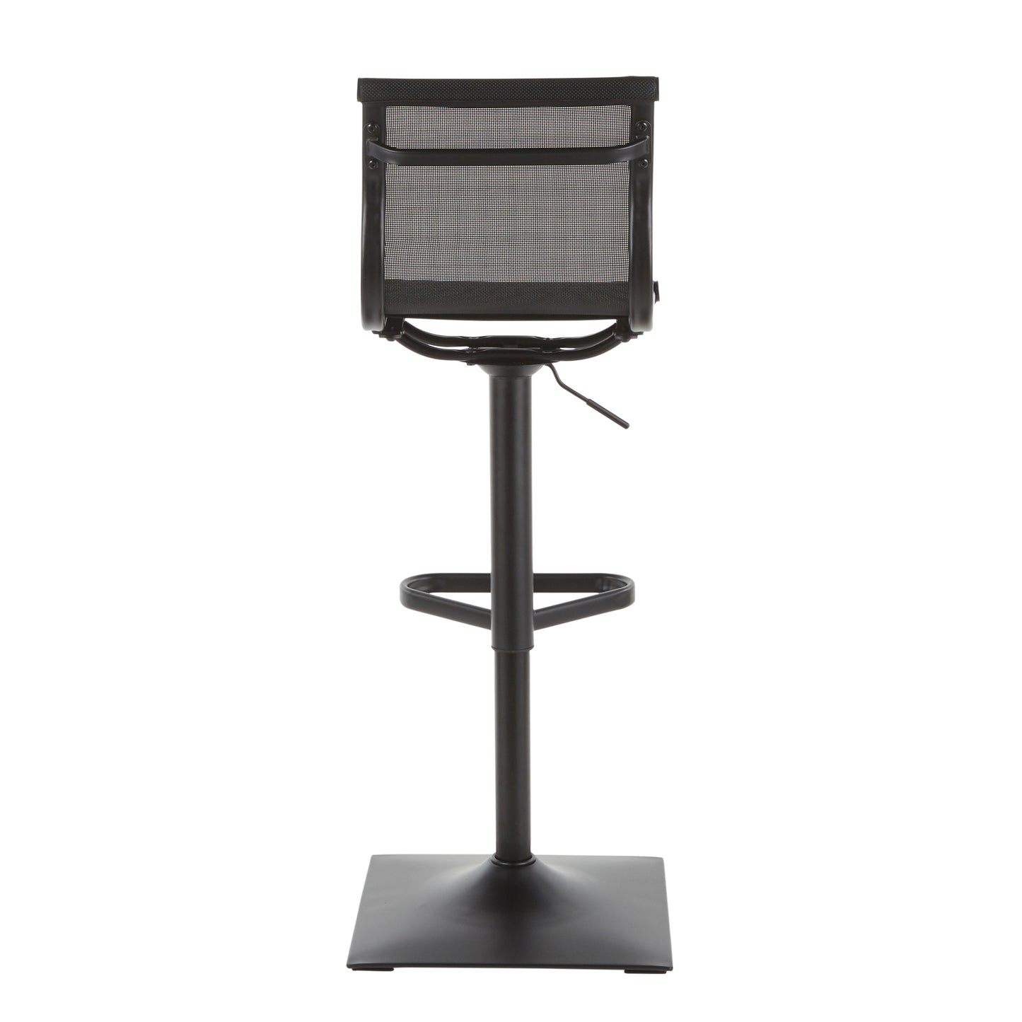 Mirage Contemporary Barstool in Black Metal and Black Mesh Fabric by LumiSource