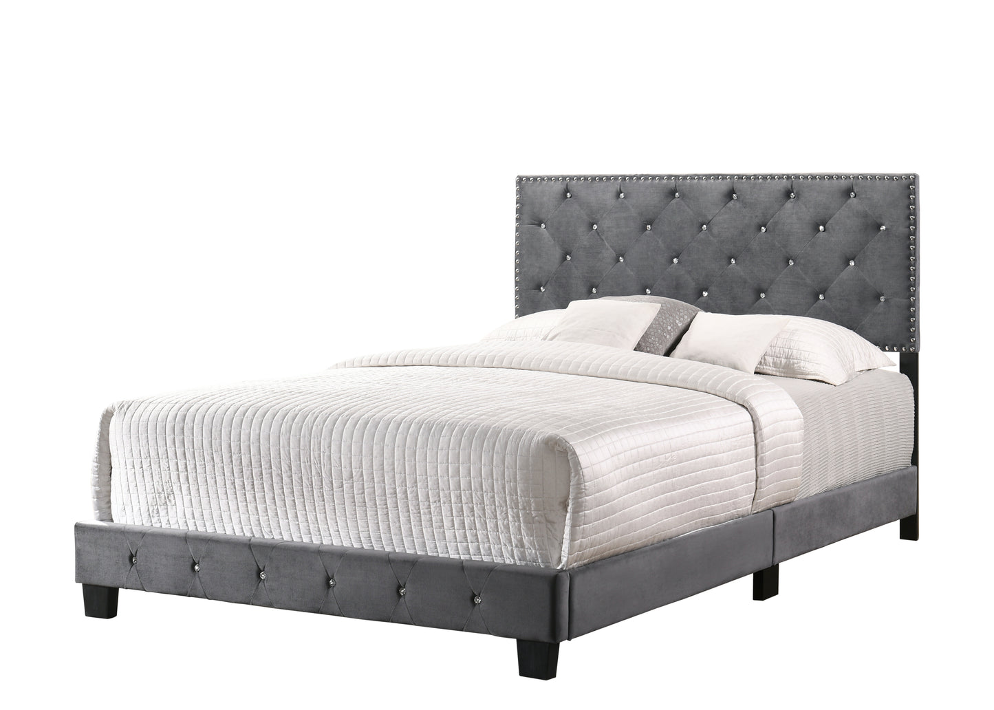 Transitional Gray King Bed For Modern Living