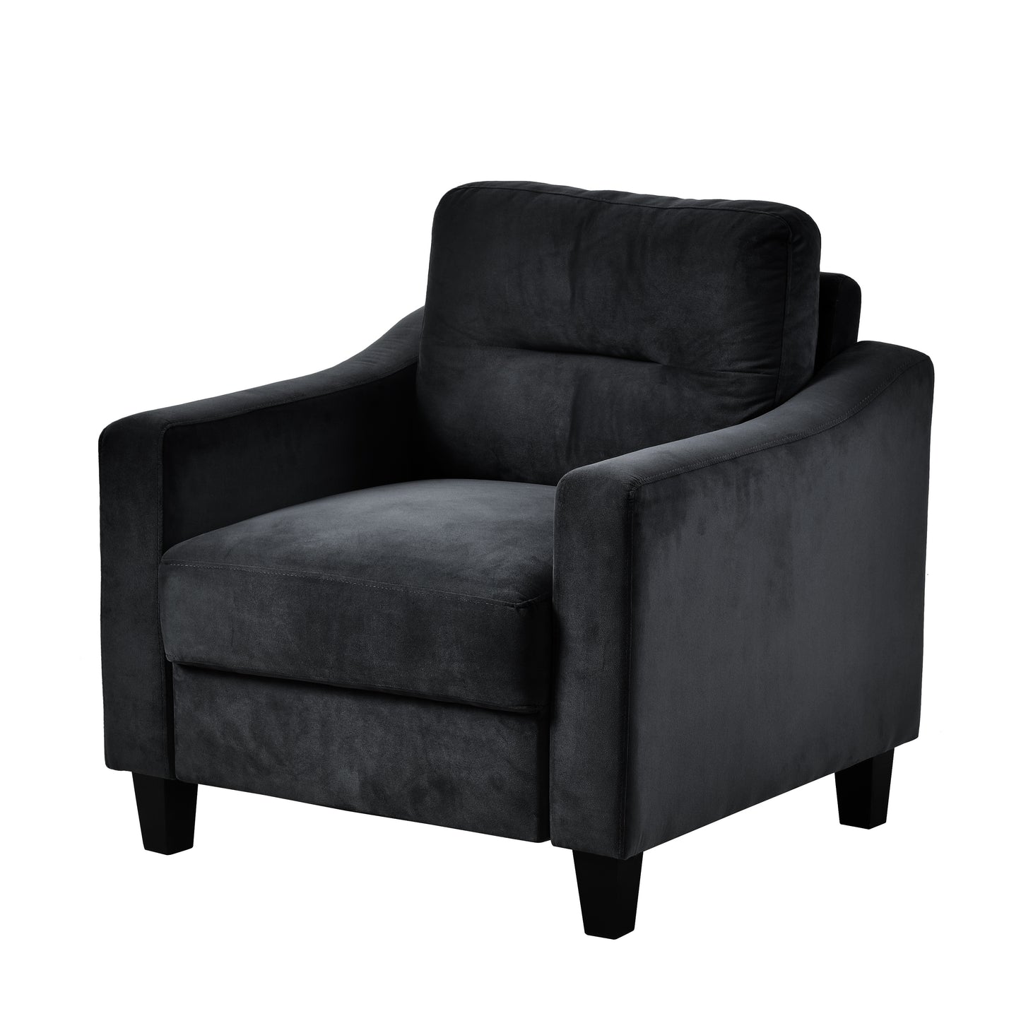 Chair Comfortable for Living Room Bedroom Office Small Space Black Velvet