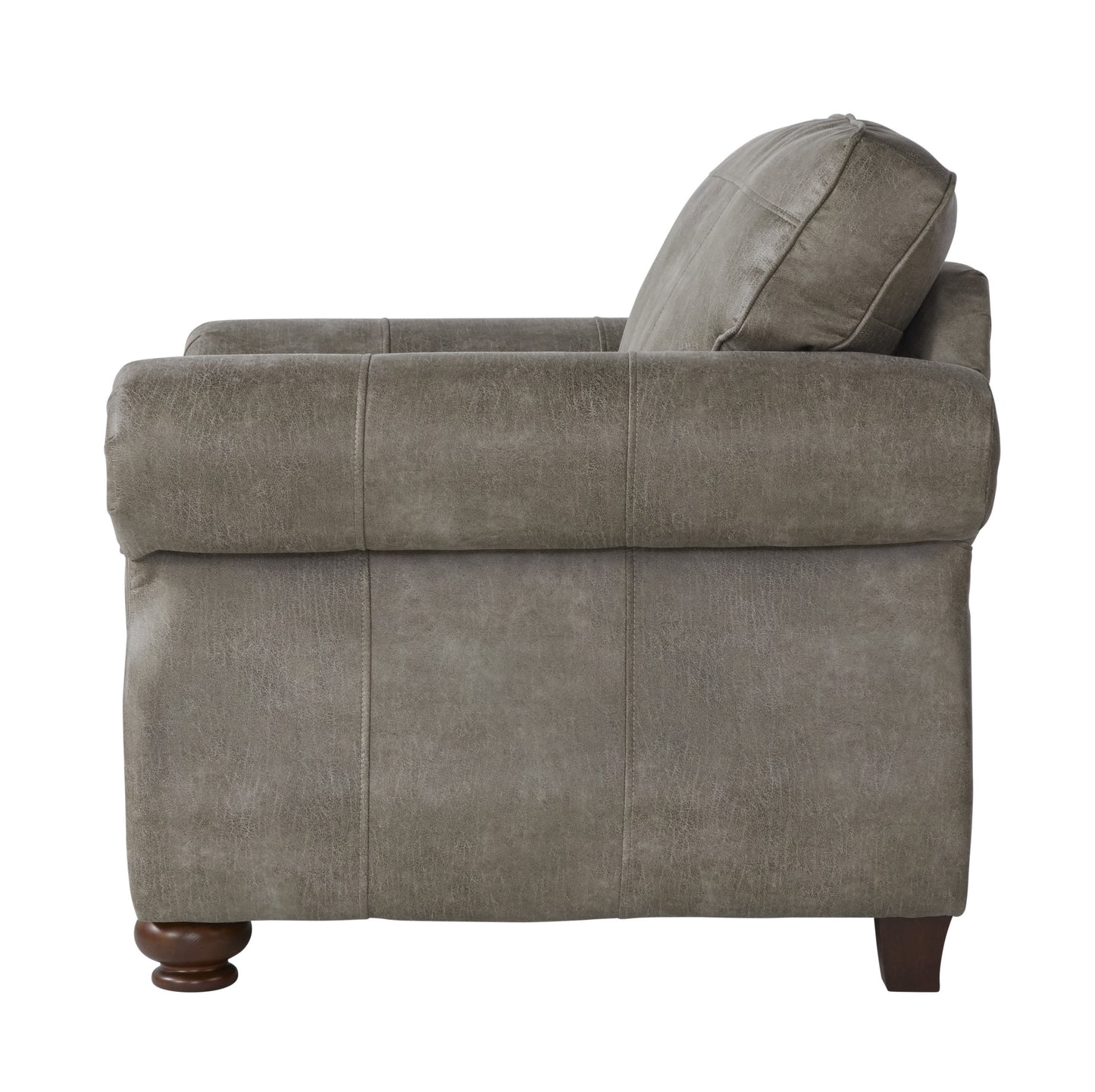 Leinster Faux Leather Upholstered Nailhead Chair and Ottoman