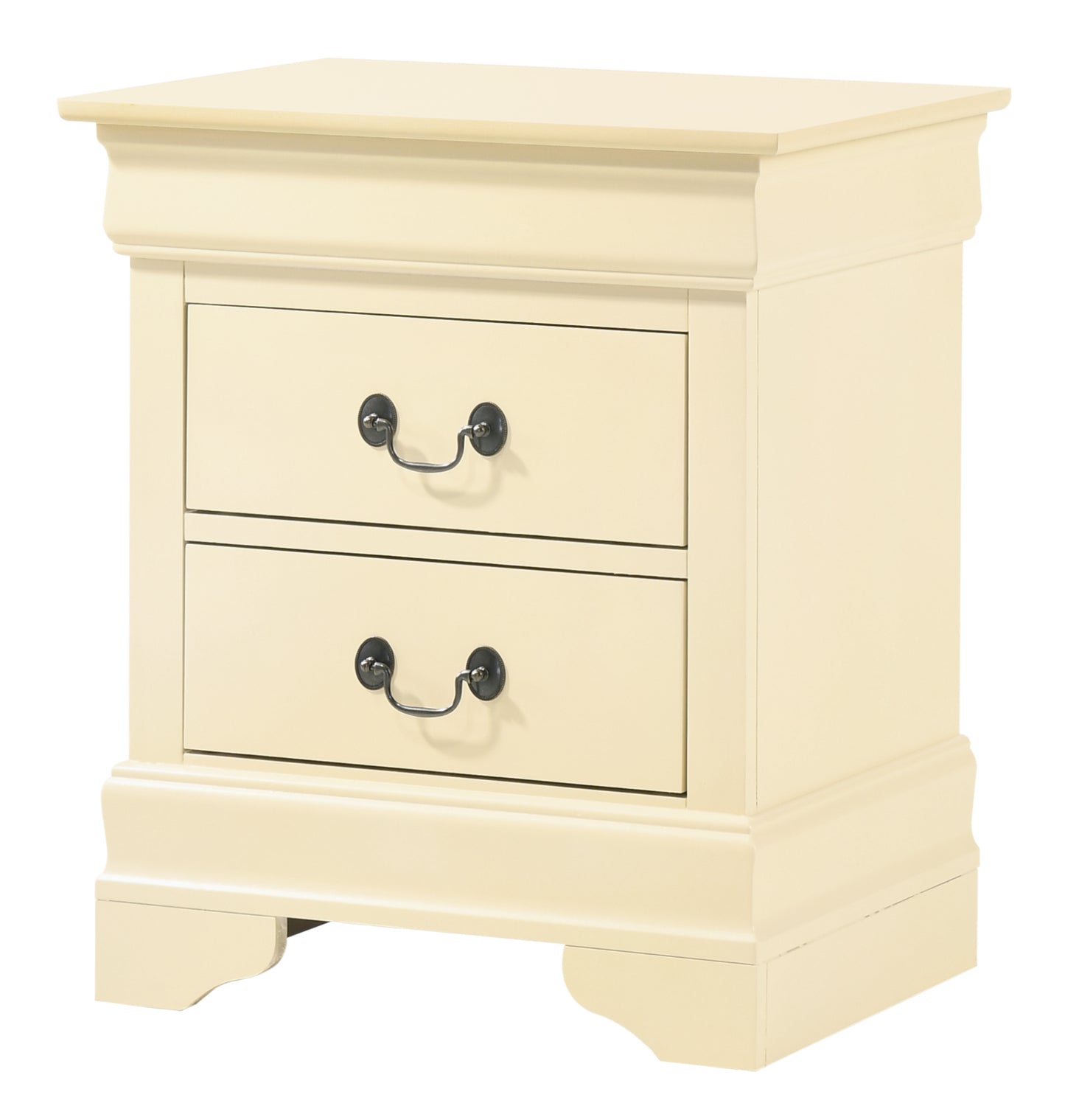 Classic Beige Nightstand With Drawers