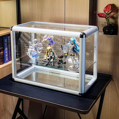 Tempered Glass Counter Top Display Showcase with Sliding Glass Door and Lock,Standard Aluminum Framing with Sliding Glass Door and Lock-display cabinet