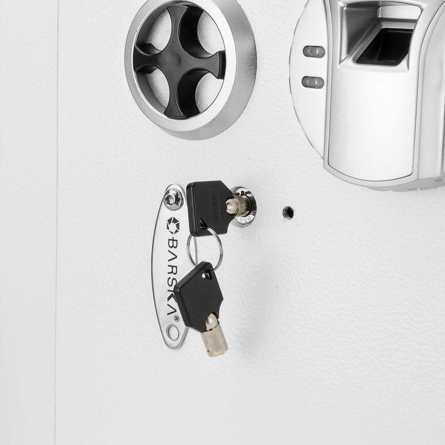 White Biometric Wall Safe