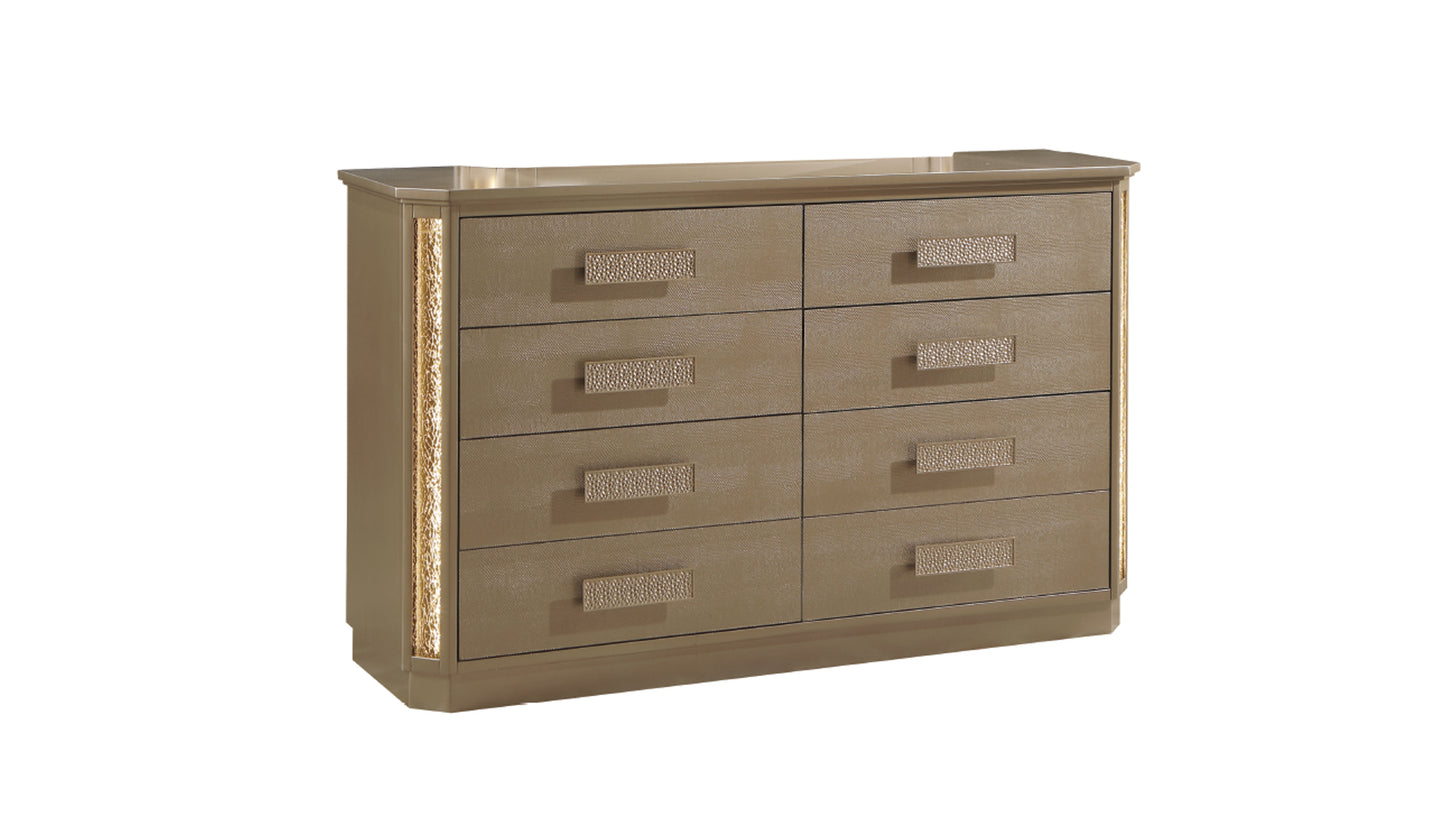 Dresser Made with Wood in Gold Finish