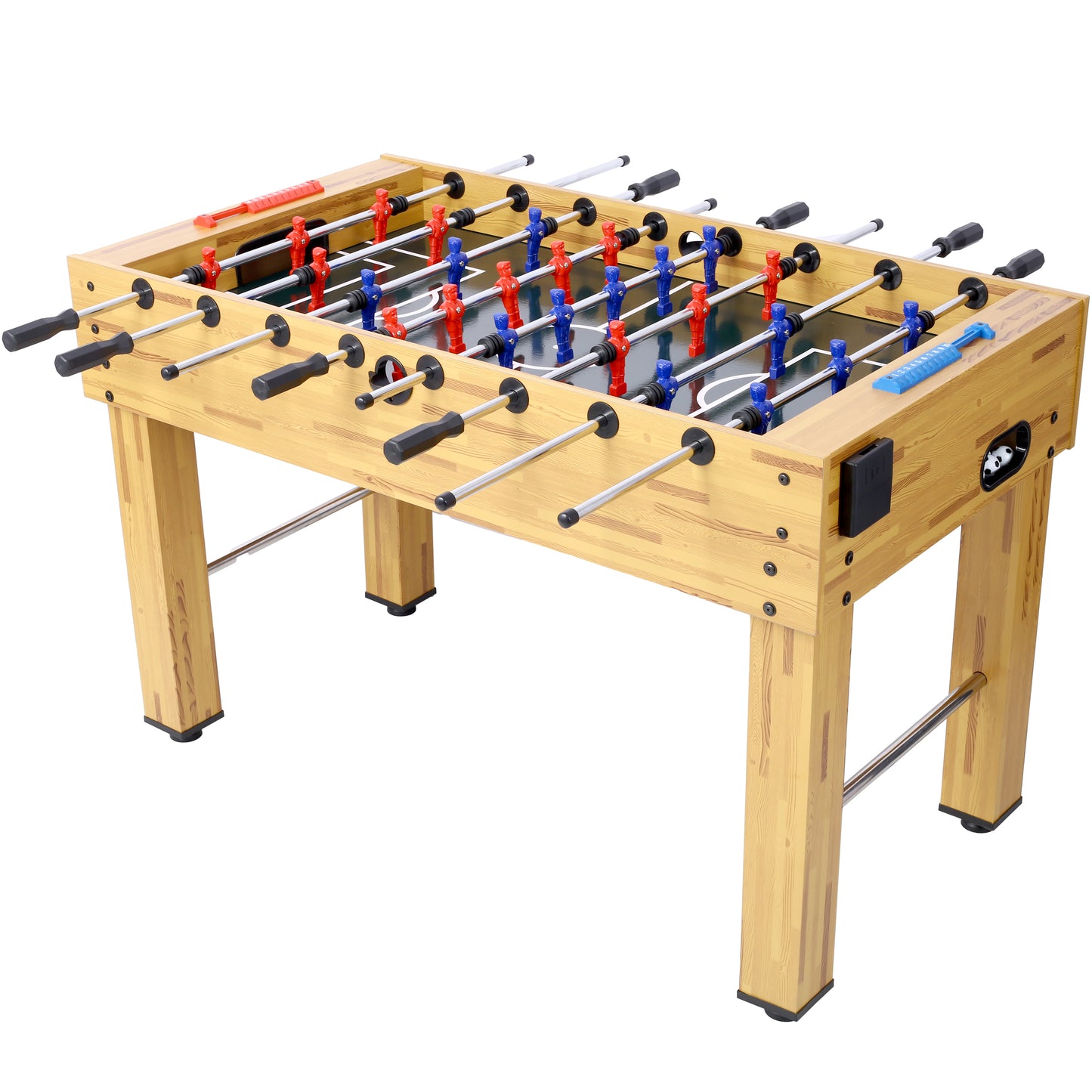 54-Inch Hurricane Foosball Table for Family Game Rooms with Light Cherry Finish, Analog Scoring and Free Accessories