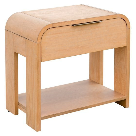 Modern One Drawer Waterfall Nightstand