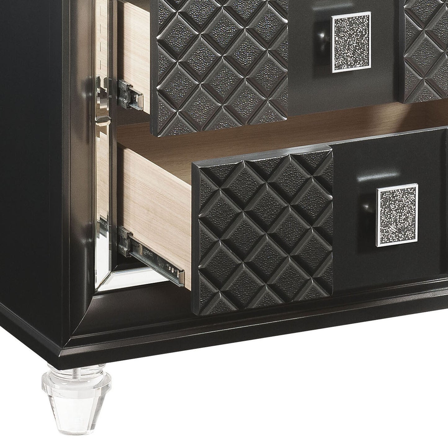 Metallic Grey 2-drawer Nightstand