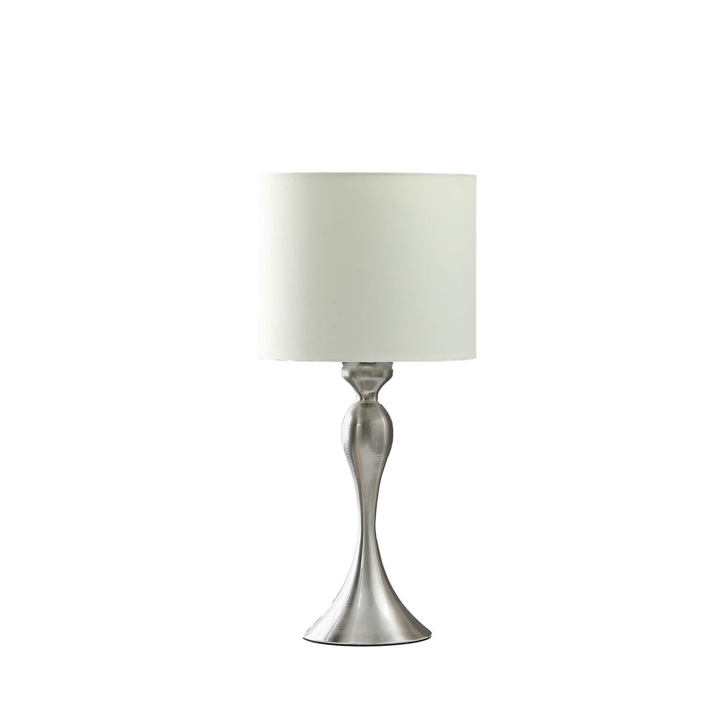 24.5' In Bailey Brushed Silver Modern Candlestick Metal Table Lamp