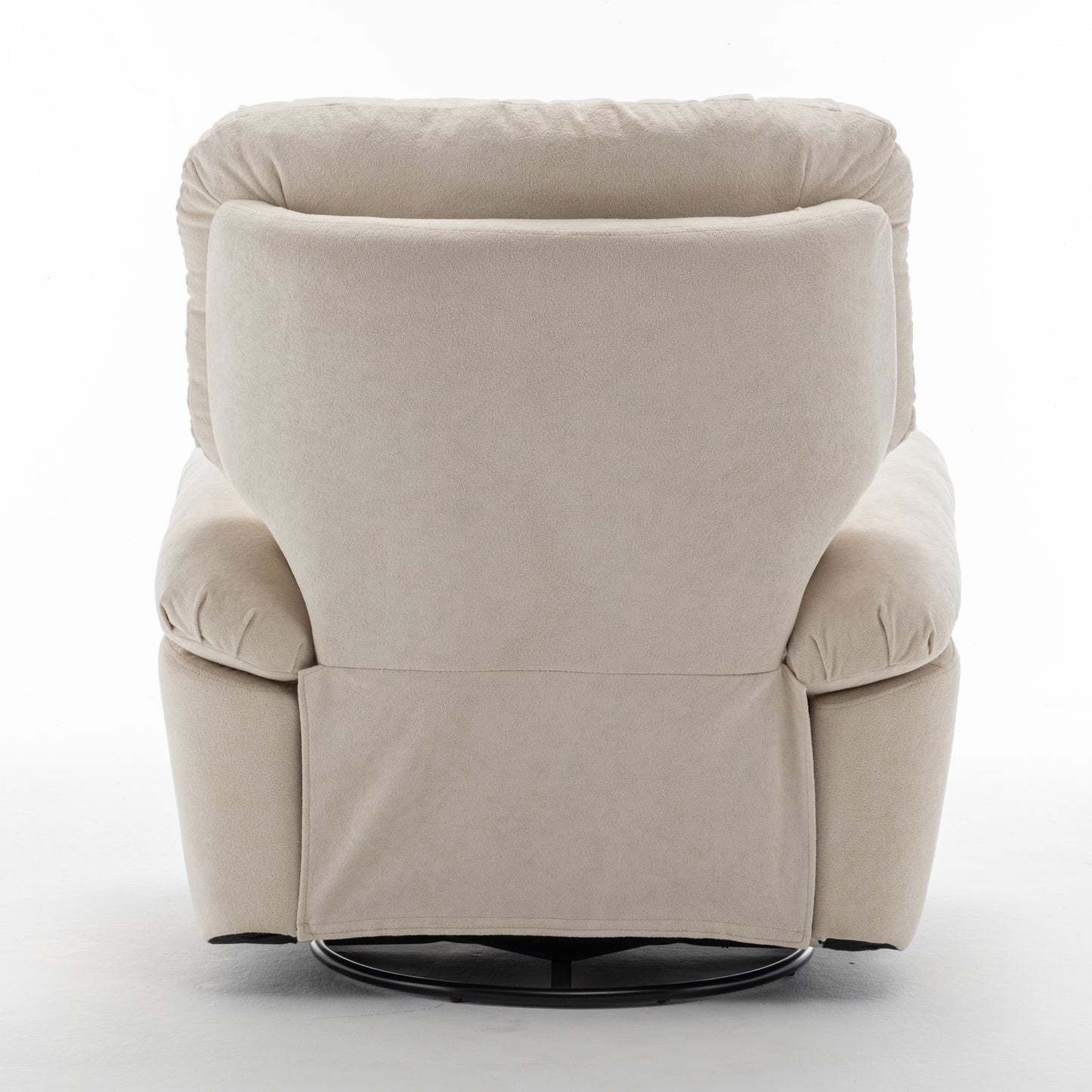 Beige Relaxing Recliner Chair,Soft Artificial Fleece, Overstuffed, Swivel, Glider, Side Pocket