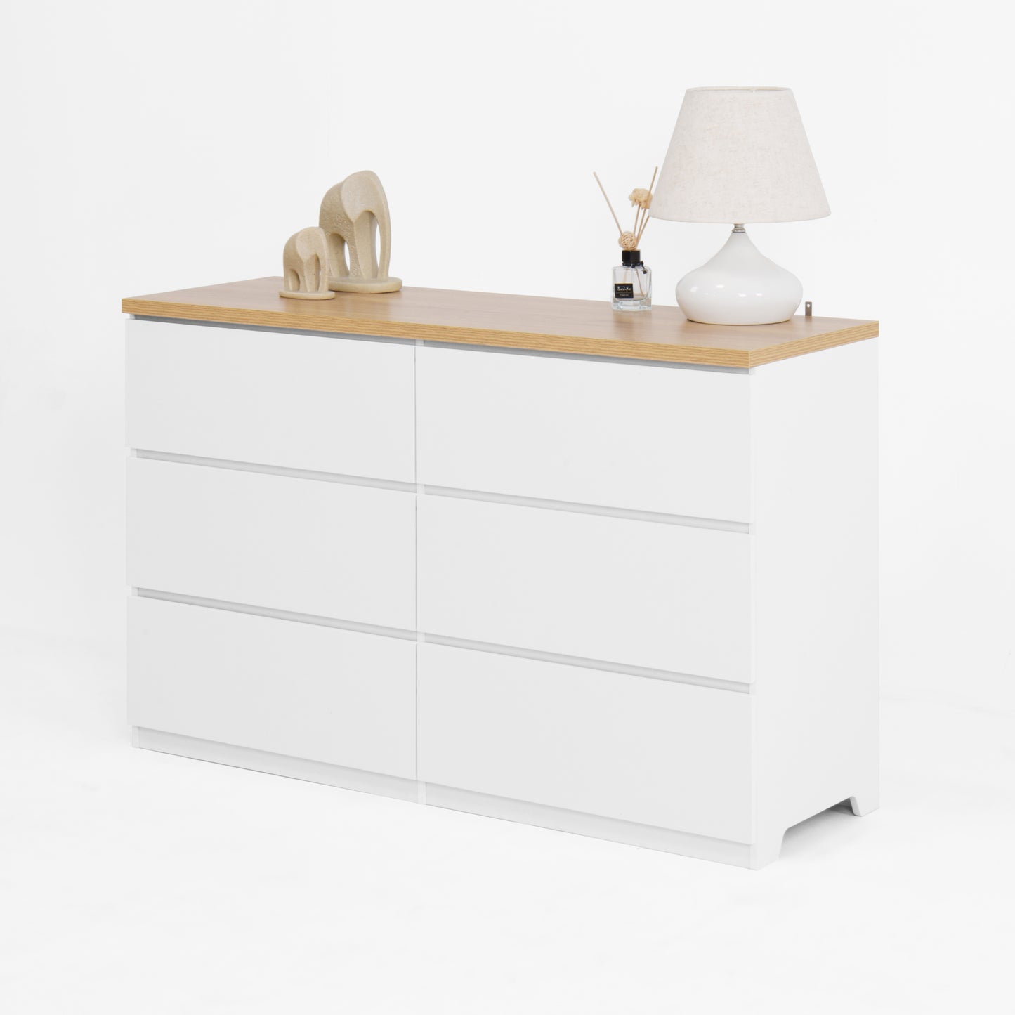 6 Drawer Storage Cabinet ,Dresser, Wood Storage Tower Clothes Organizer, Wide Chest of 6 Drawers, Large Storage Space for Bedroom, Hallway, Entryway Living Room