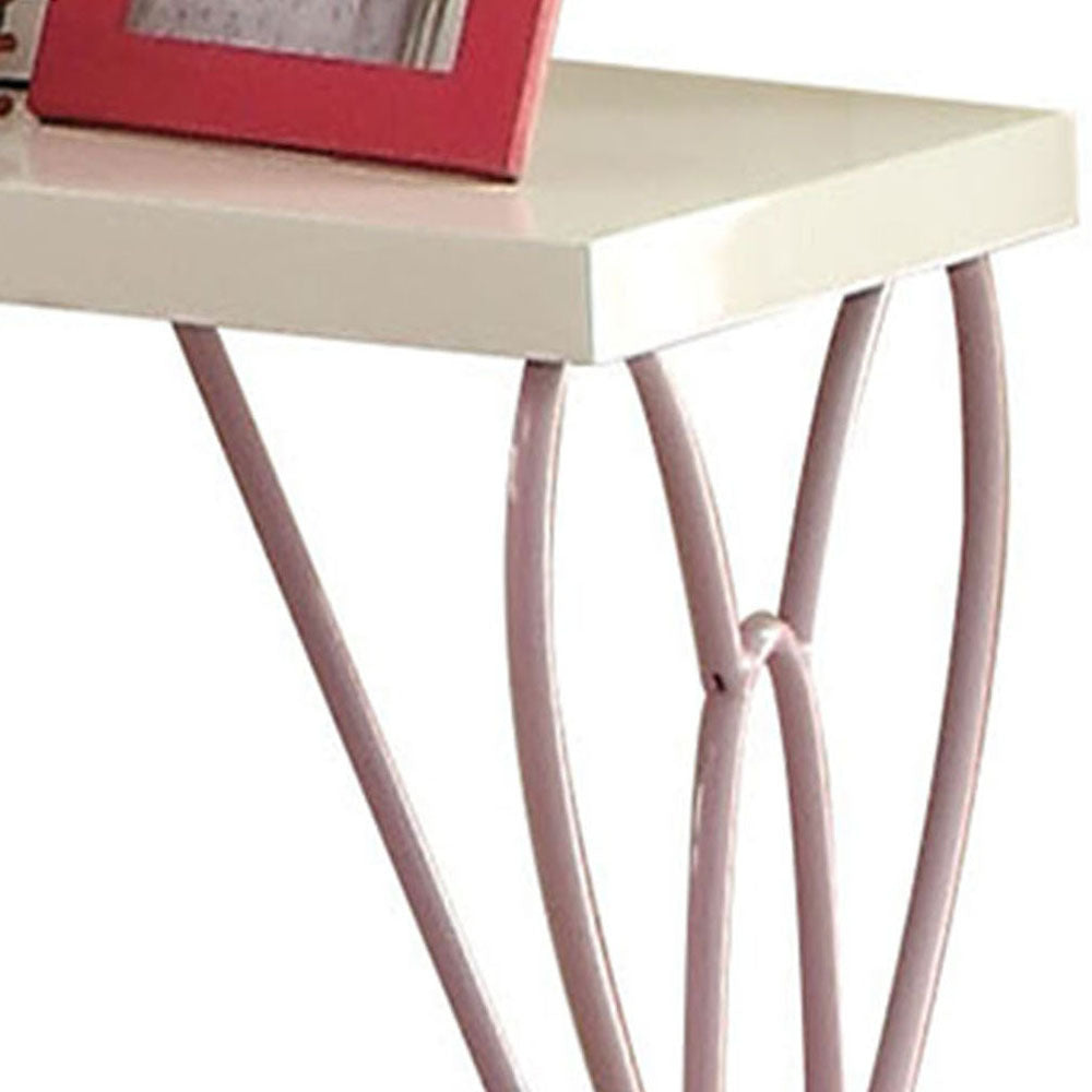 White and Light Purple Nightstand