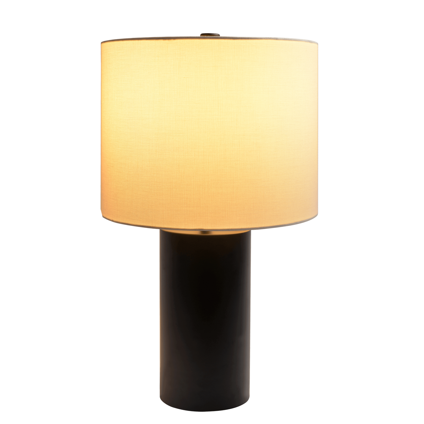 Aura Black Table Lamp with On/Off Switch Black Block Base