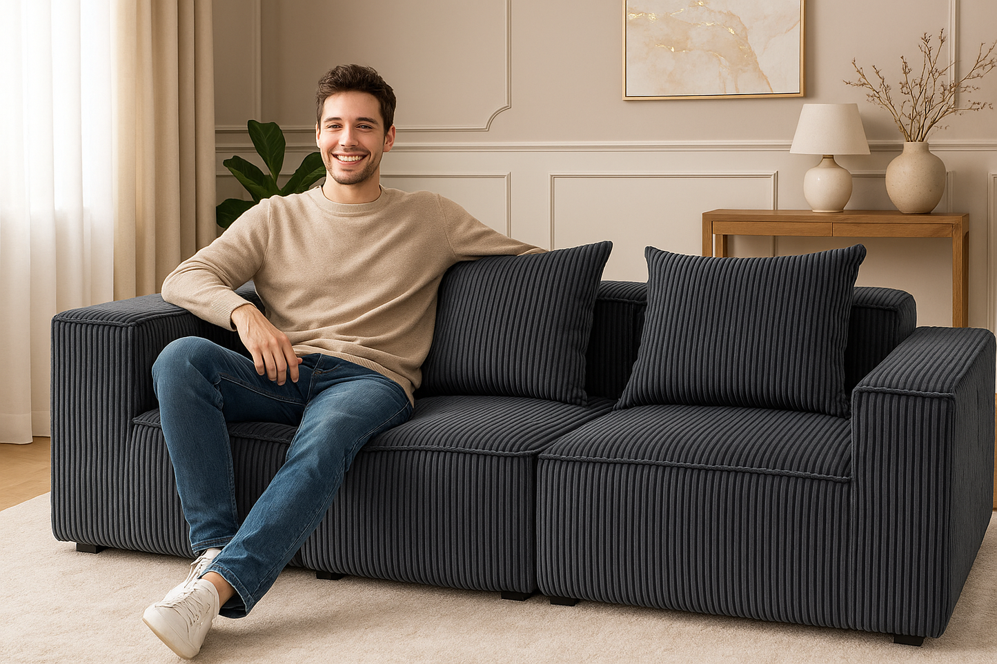 Multi person modular compression sofa that can be freely combined-33005-3