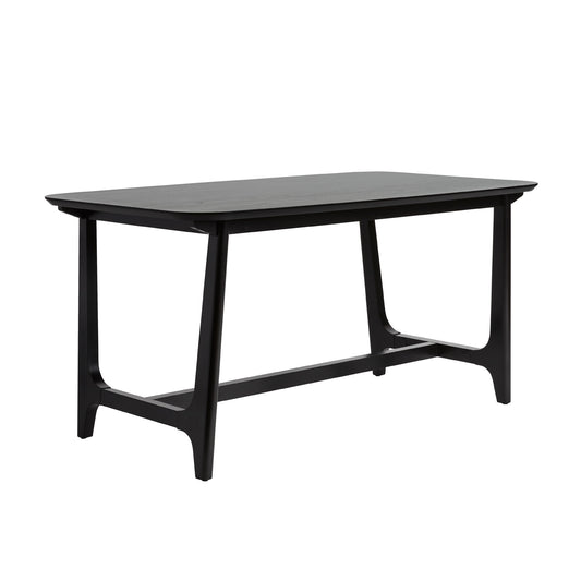 Mid-Century 10015" Modern Dining Table with Trestle Base, Black Ash Veneer