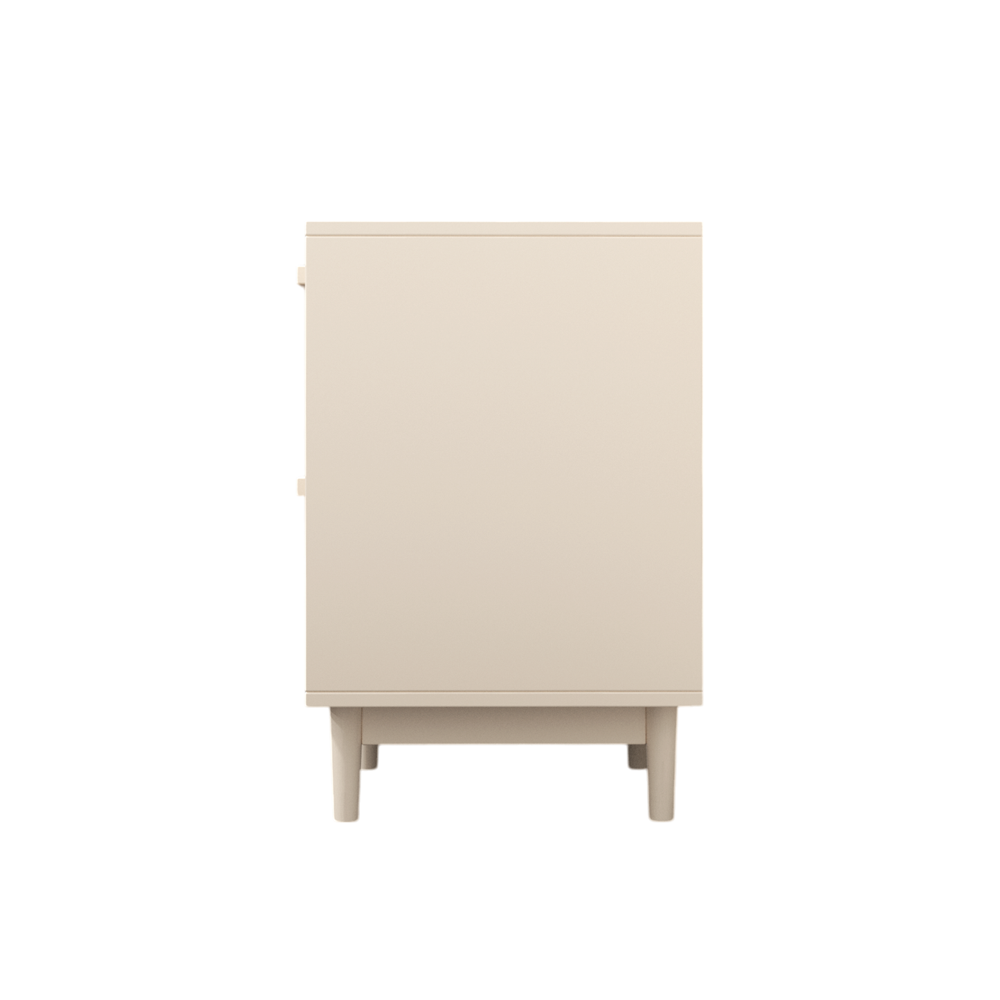 Rattan Nightstand, Wood End Table, Side Table with 2 Faux Rattan-Decorated Drawers, Bedside Table,Wood Accent Table with Storage for Livingroom, Bedroom,Burly wood