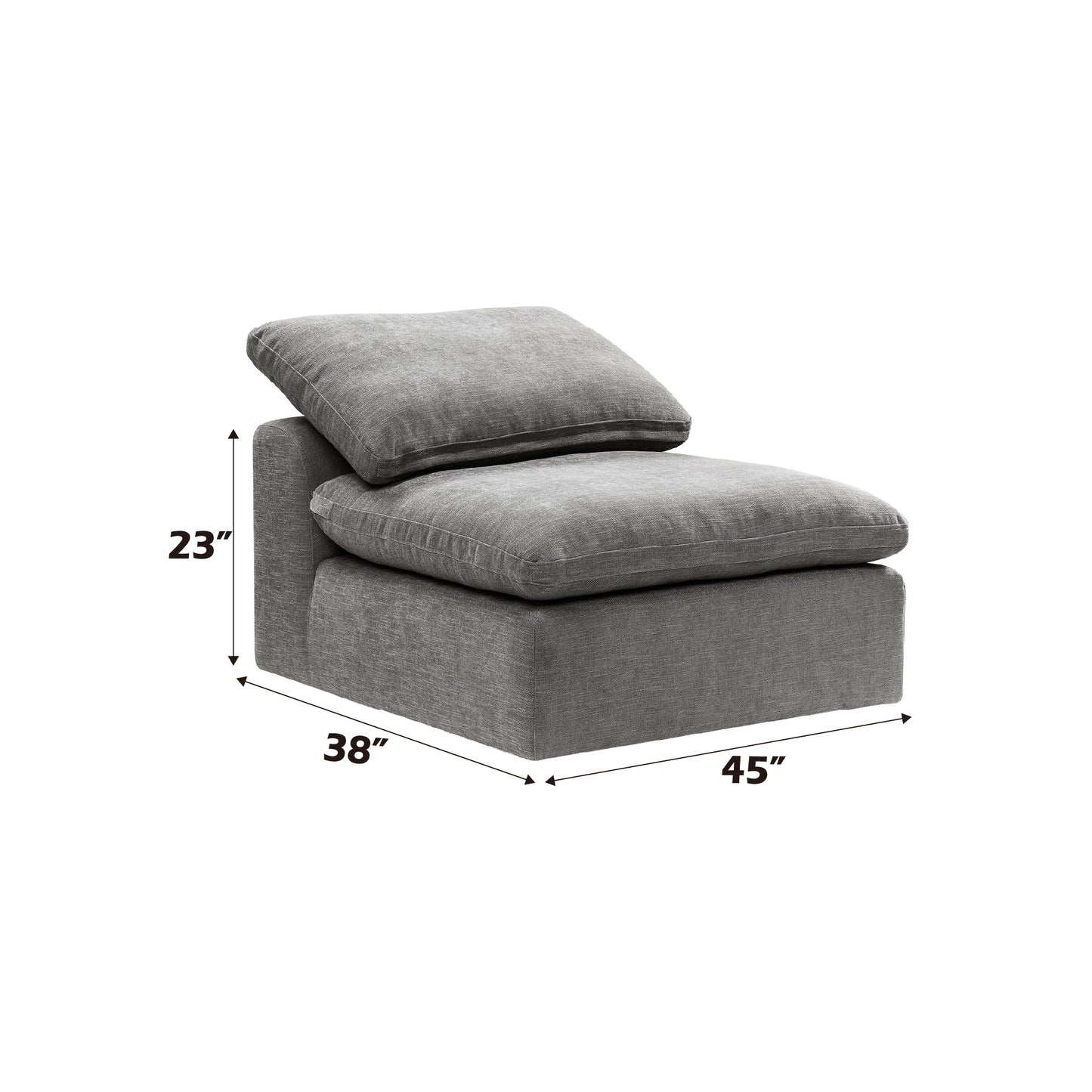 Naveen Gray Linen Modular Sectional Sofa with Ottoman