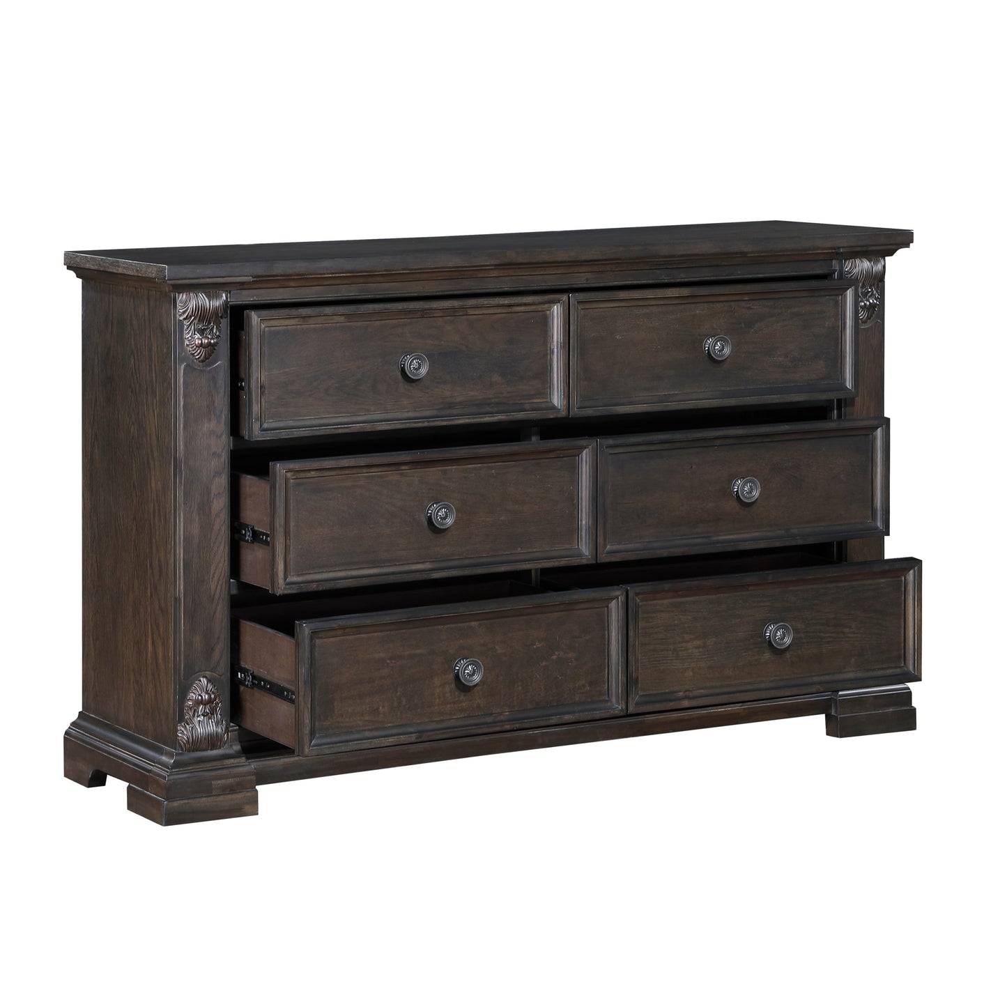 Elegant Design 6-Drawers Dresser Traditional Vintage Bedroom Furniture 1pc Espresso Finish