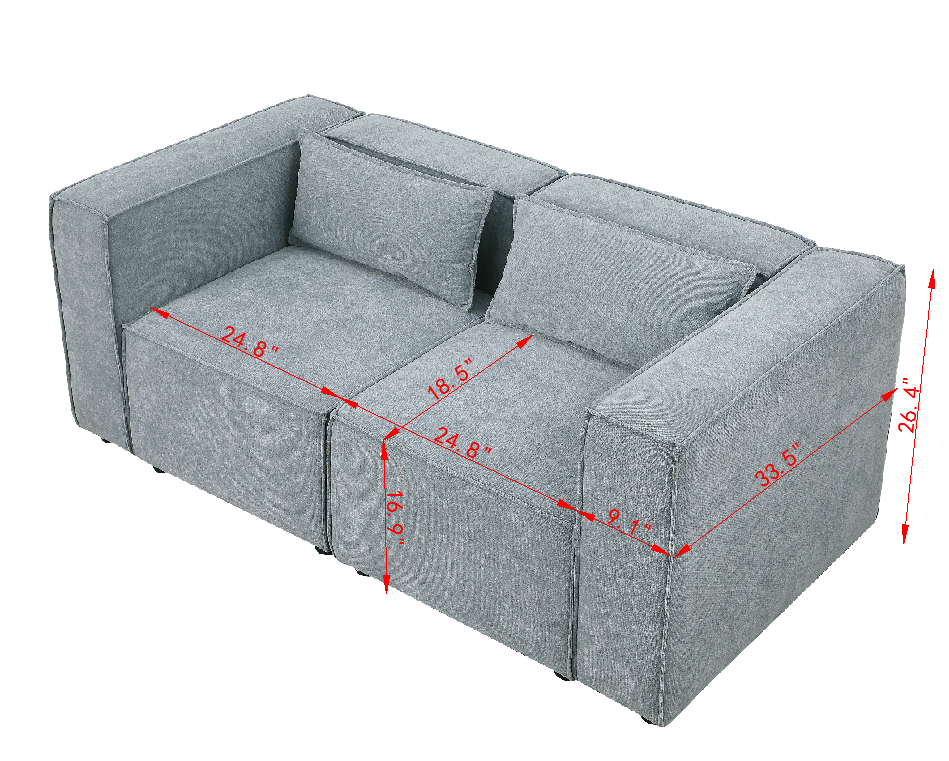 modular sofa BEIGE   chenille fabric,  simple and grand, the seat and back is very soft. this is also a KNOCK DOWN sofa