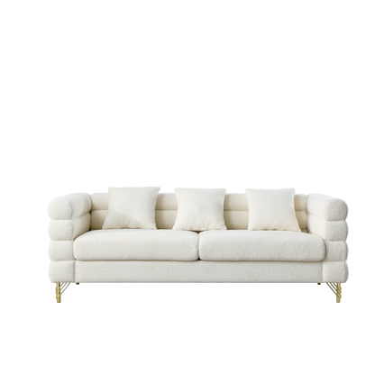 3-seater + 2-seater Combination sofa.White teddy(Ivory)