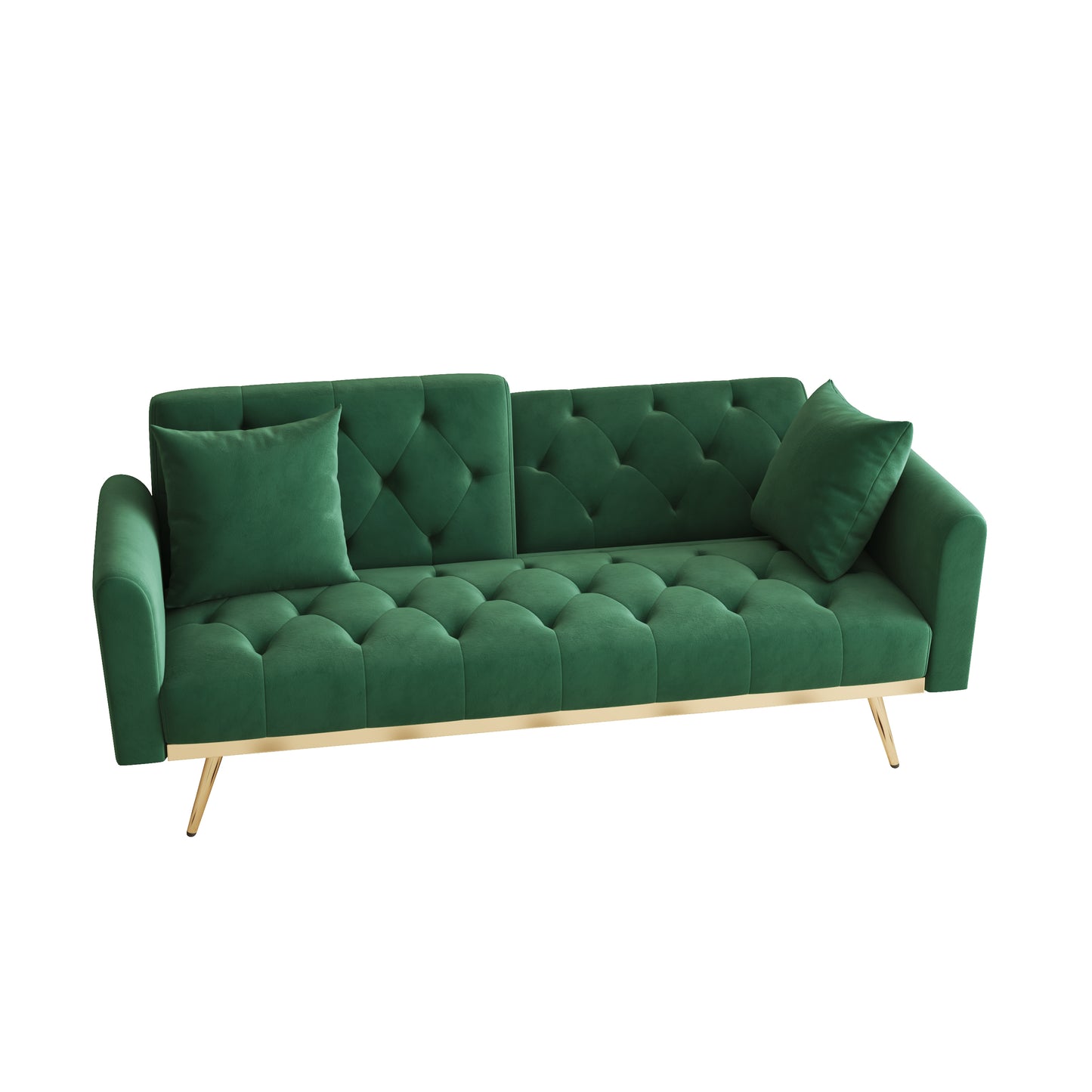 The 68.3 "green velvet sofa bed is beautiful and easy to assemble