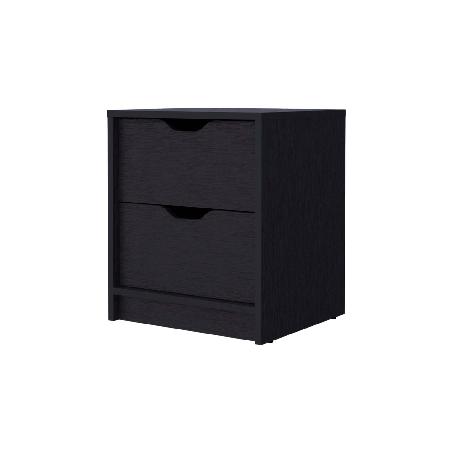 Black 2-Drawer Nightstand
