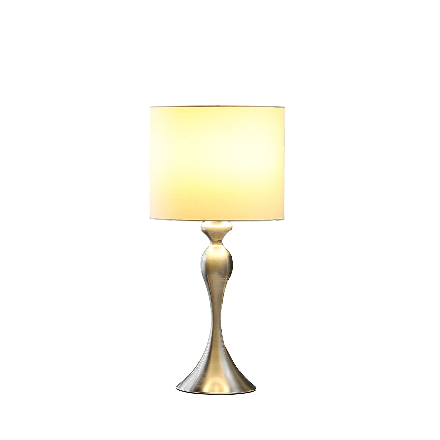 24.5" In Bailey Brushed Silver Modern Candlestick Metal Table Lamp