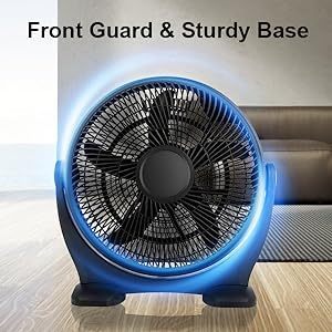 18 Inch 3-Speed Plastic Floor Fans Quiet for Home Commercial, Residential, and Greenhouse Use, Outdoor/Indoor, Black