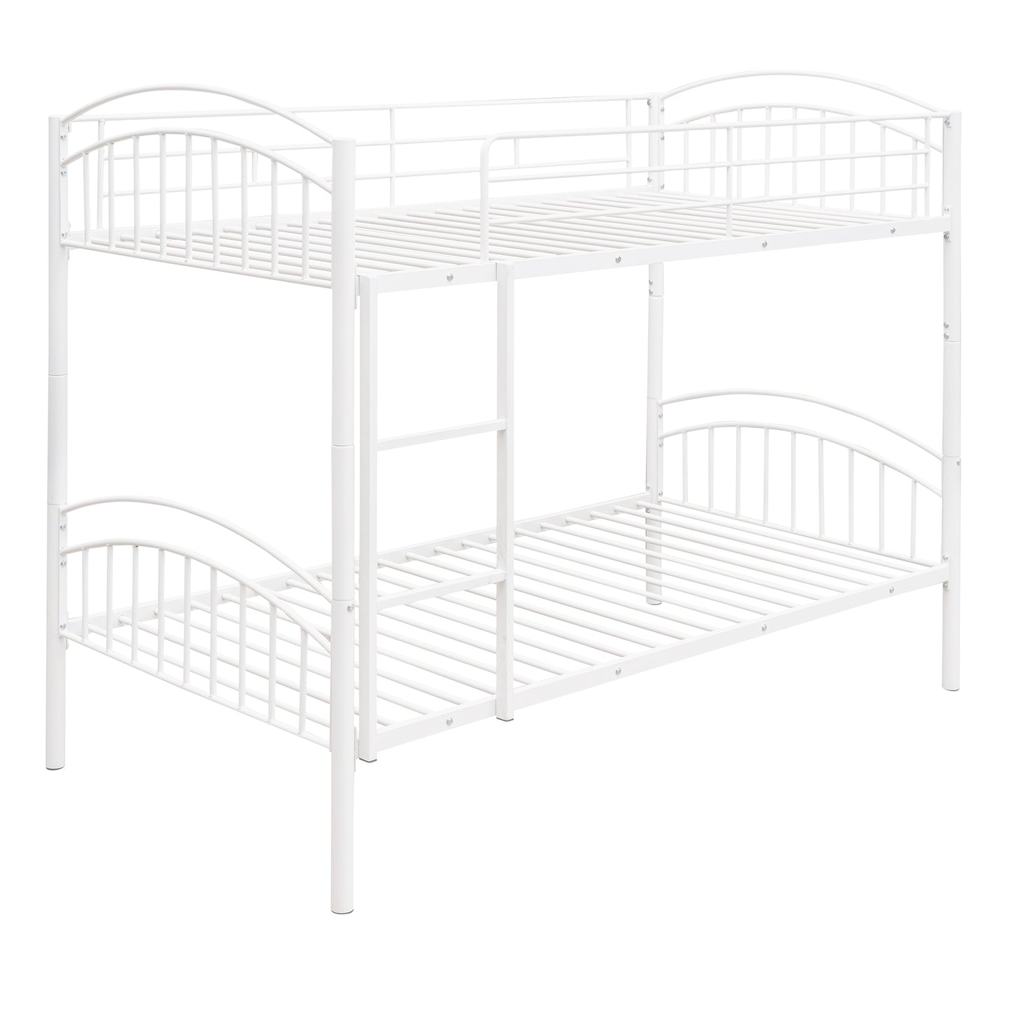 Twin Over Twin Metal Bunk Bed,Divided into Two Beds(White){OLD SKU:MF280424AAK}