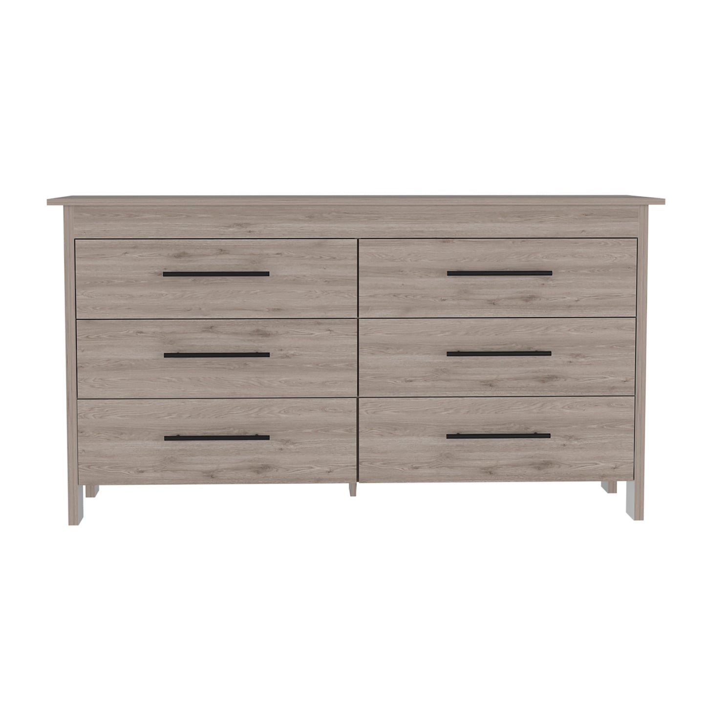 6 Drawer Double Dresser Wezz, Bedroom, Light Gray