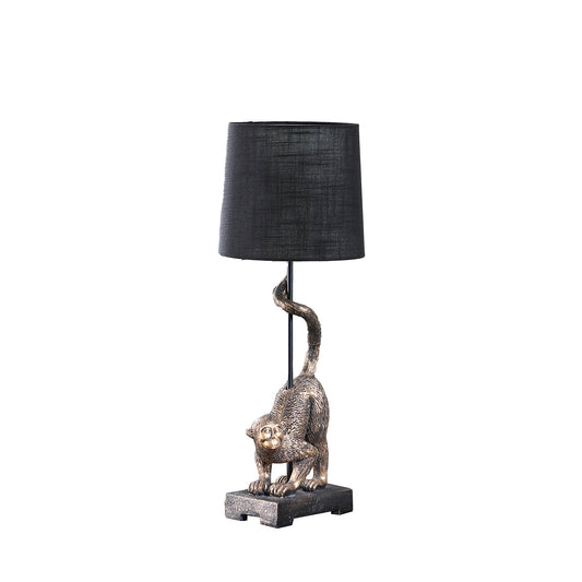 24" In Wildlife Old World Antique Bronze  Capuchin Monkey Polyresin Table Lamp