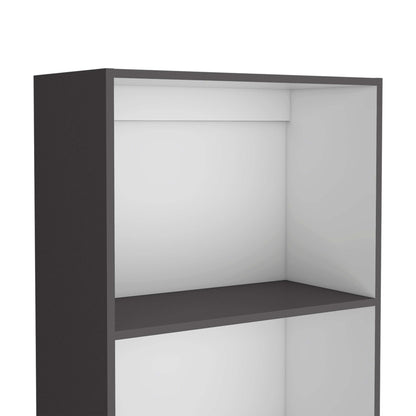 Zachary Matt Gray and White Tier Storage Shelves Bookcase