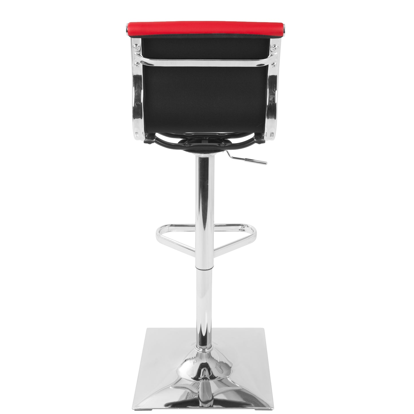 Masters Contemporary Adjustable Barstool with Swivel in Red Faux Leather by LumiSource