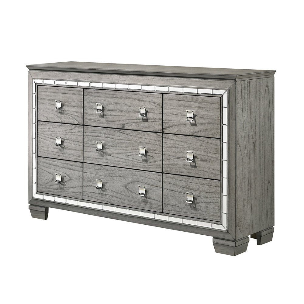 Antares Light Gray Oak Finish Dresser