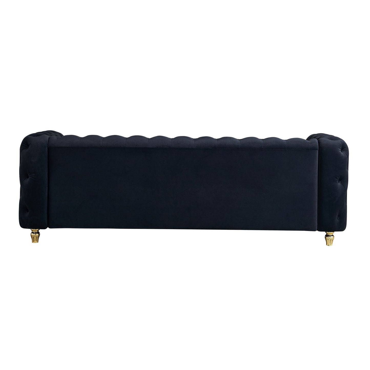 86'' W Luxury Modern Tufted Sofa with 2pcs of toss pillows for Living Room ,Bedroom,Black Color