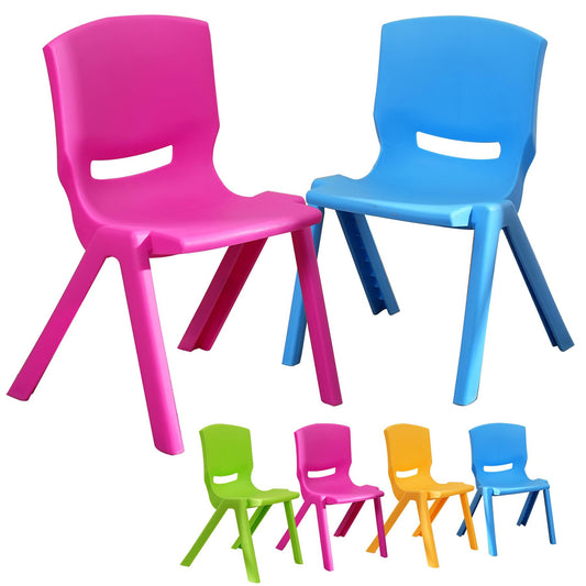 Kids Chair,Children Lightweight Plastic 4 Chairs Set with 11.8" H Seat for Playrooms,Preschool,Toddlers (Enlarge Size)