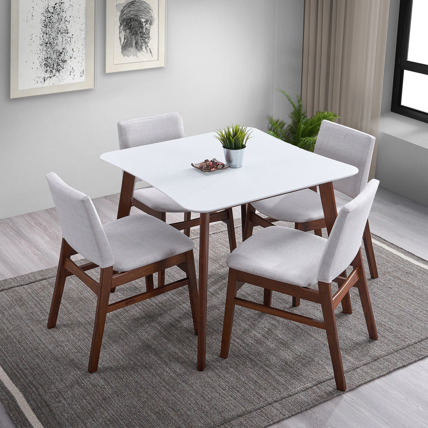 Benton Modern White Top Dining Table