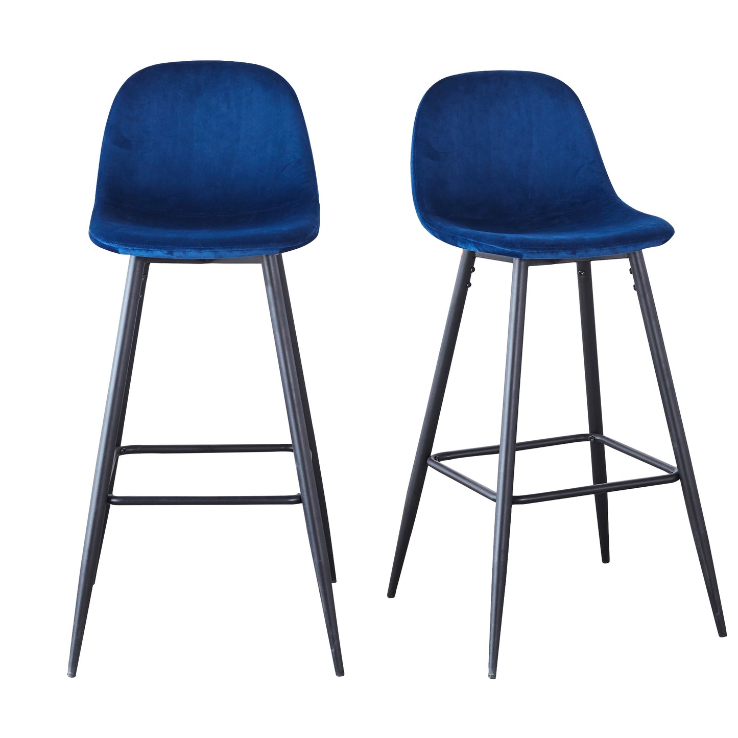 Bar Stools Set of 2, 30 Inches Velvet Barstool Modern Counter Bar Height Chair with Back, Sturdy Metal Legs & Footrests, Easy Assembly, Island Stool for Kitchen Bar