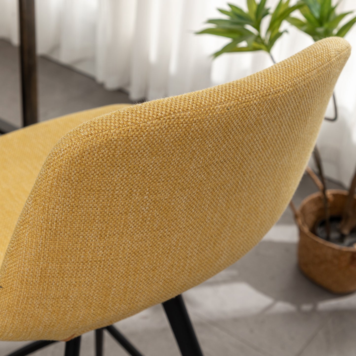 Porth Fabric Kitchen 28.25" Counter Height Stools, Set of 2, Yellow