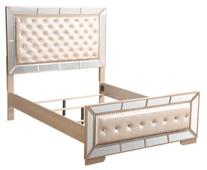 Stylish Contemporary King Bed In Pearl Finish