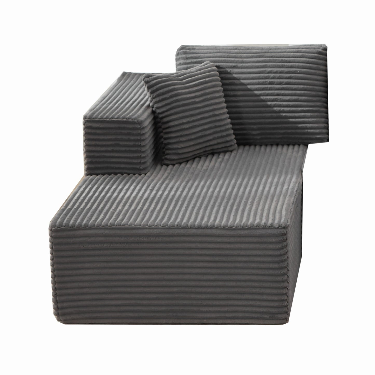 Modular Sectional Couches for Living Room: Left Facing Chaise Longue (Gray) ,SF502DGY