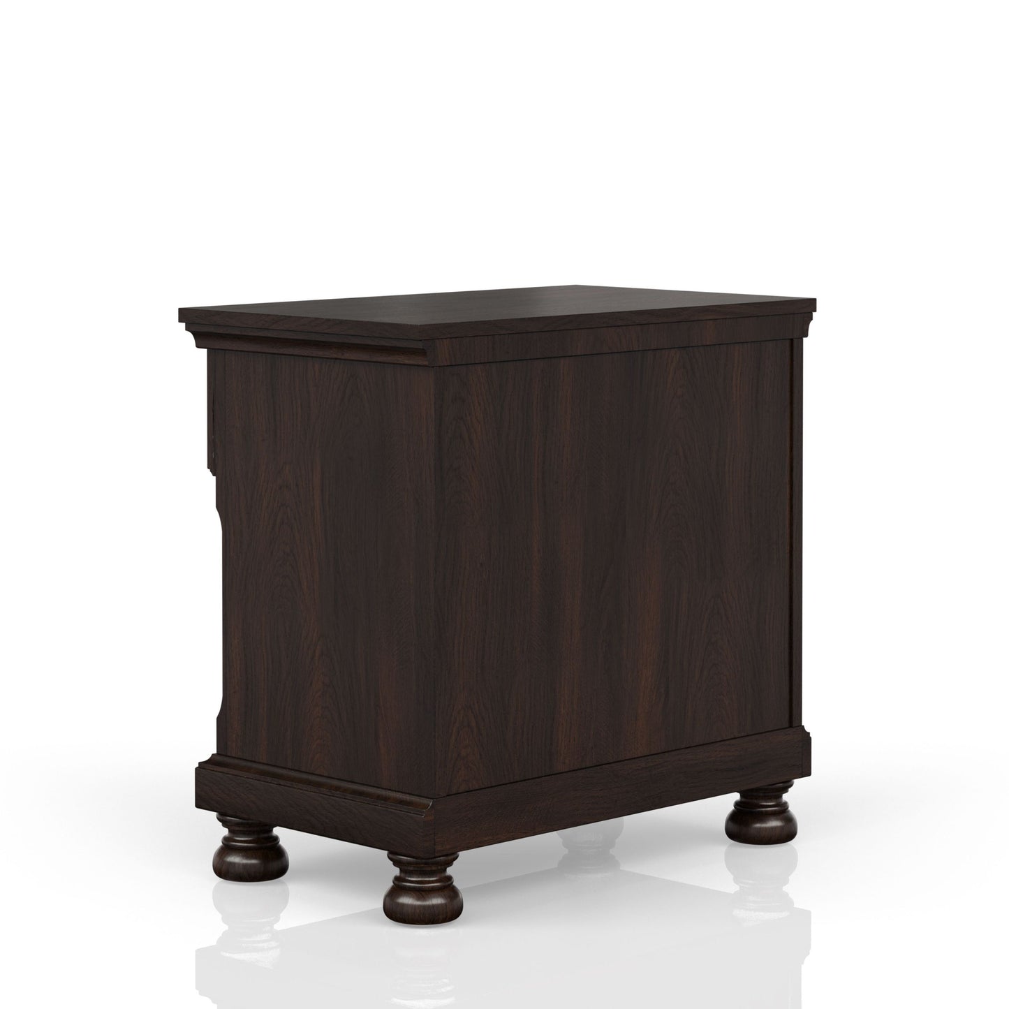 Dark Cherry Nightstand Two Drawer