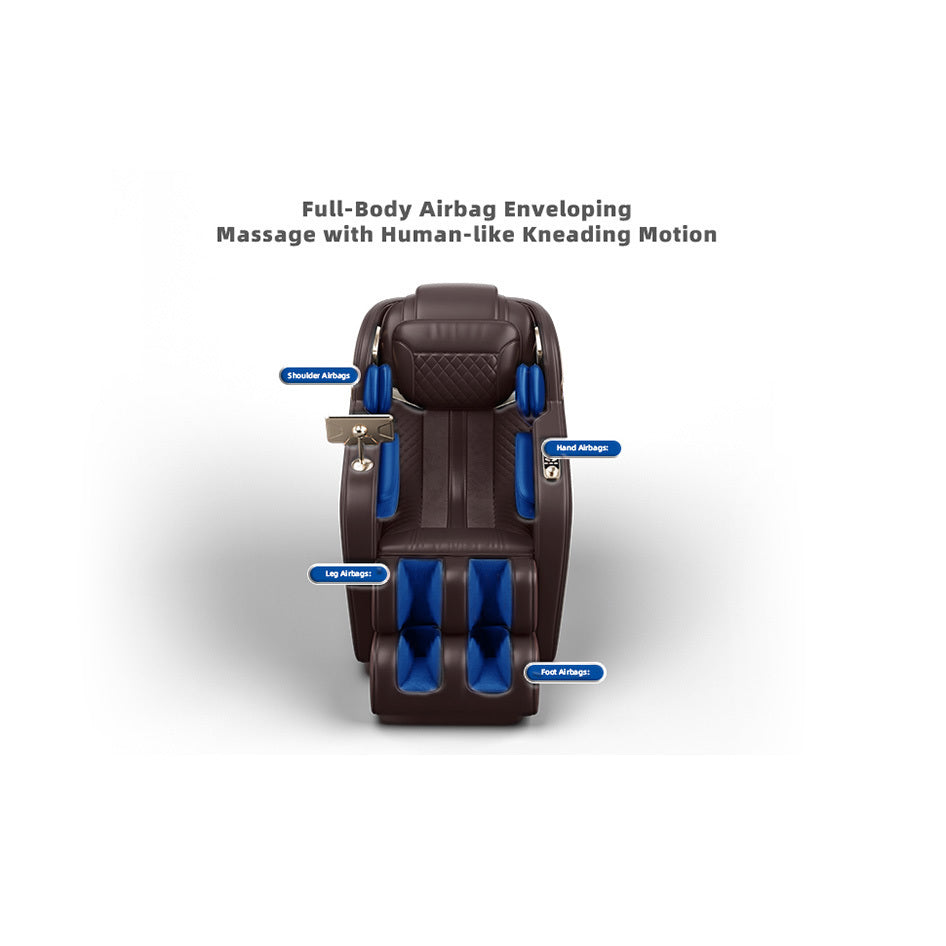 Full Body Massage Chair, Full Body Zero Gravity with 3D Massage Mechanism,Multiple massage modes, Waist and Calf Heater, Foot Roller, Bluetooth Speaker (Brown)