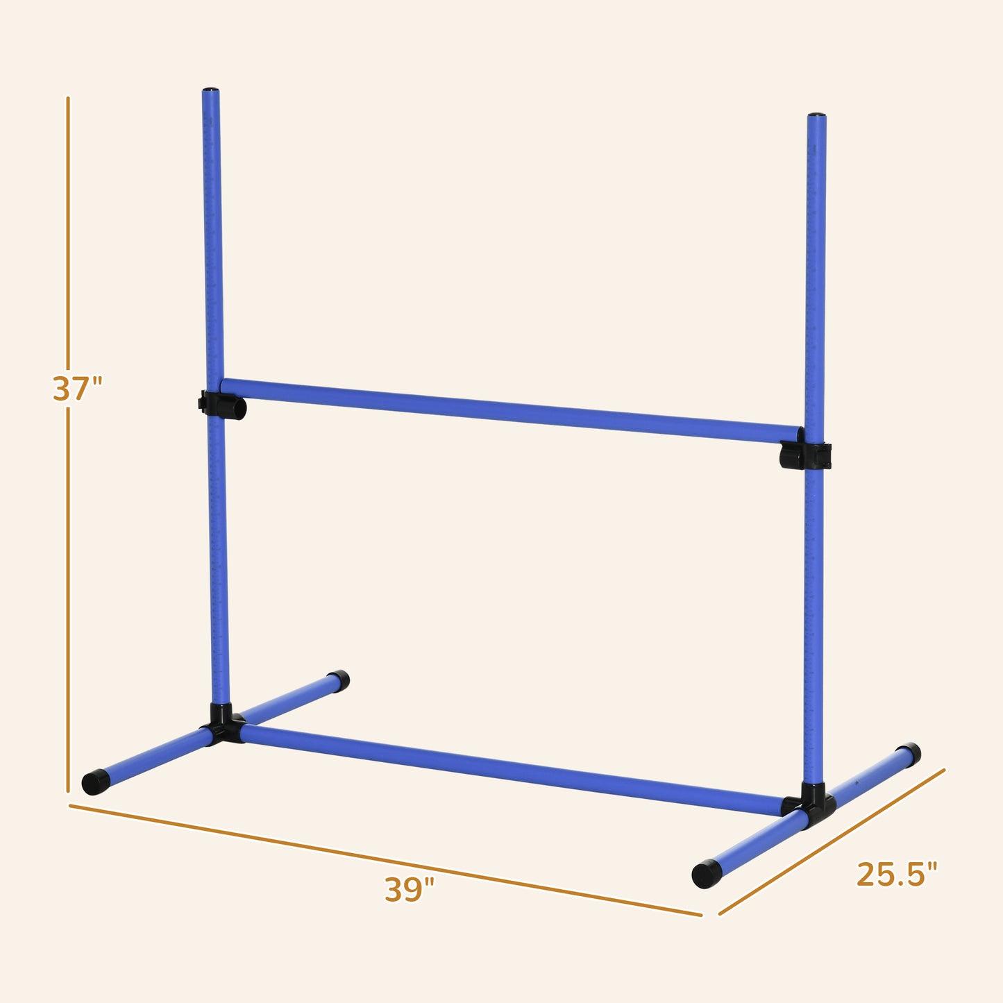 PawHut 6 Piece Dog Agility Training Equipment for Dog Agility Course with Adjustable Height Jump Bars, Included Carry Bag, & Displacing Top Bar, Blue