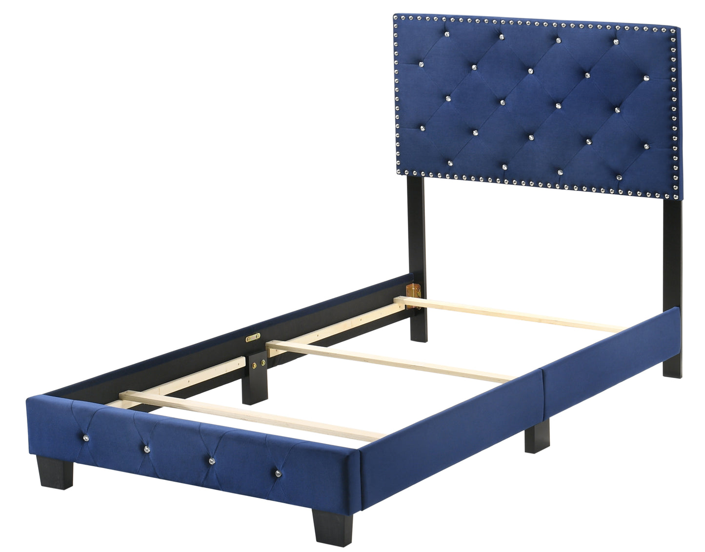 Stylish Twin Bed In Navy Blue Hue