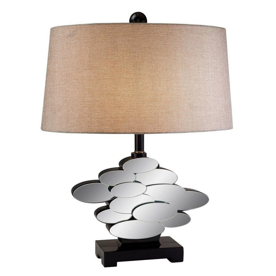 25.5' Tall Polyresin Table Lamp with Bronze finish and Glass Accents