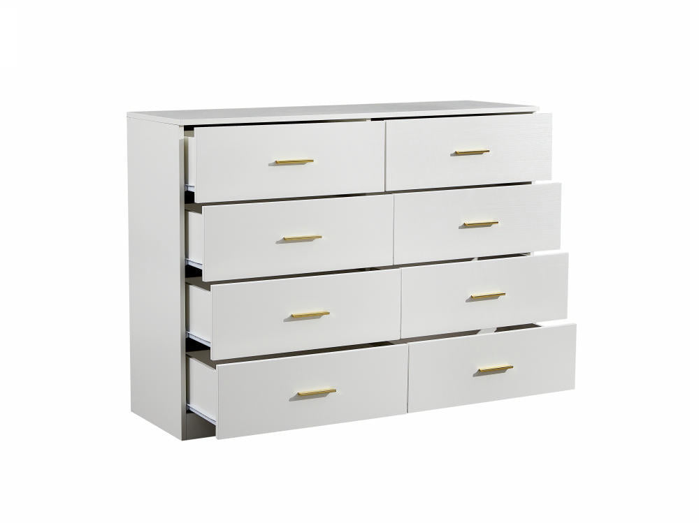 Modern White 8-Drawer Dresser for Bedroom - Ample Storage Wide Chest of Drawers, Sturdy & Safe