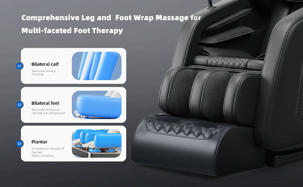 Massage Chair,Full Body Zero Gravity Recliner with Bluetooth, Hip Heating, Foot Massage and Air Massage System for Home Office, for mom/dad (Black)