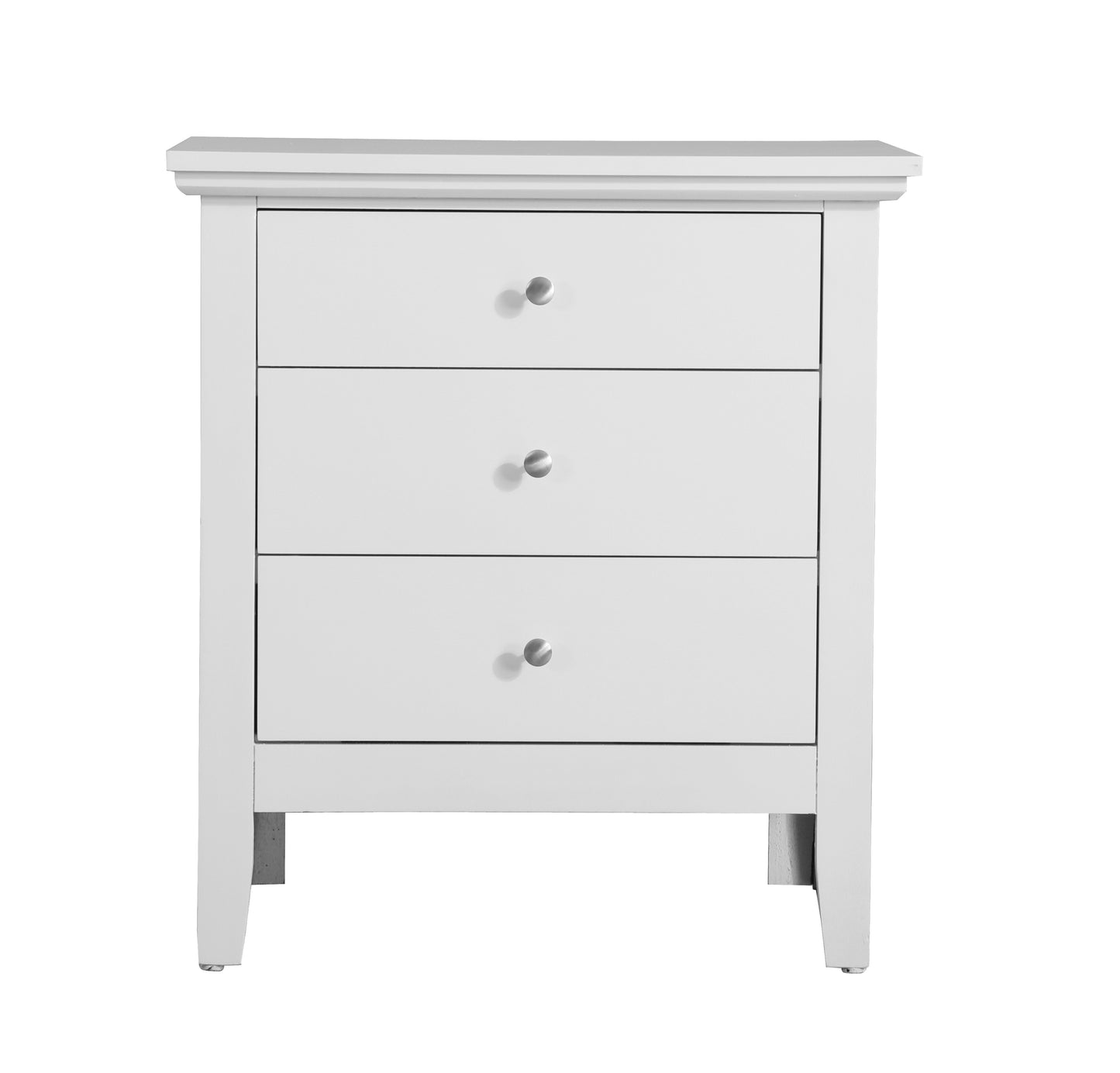 Elegant White Casual Nightstand