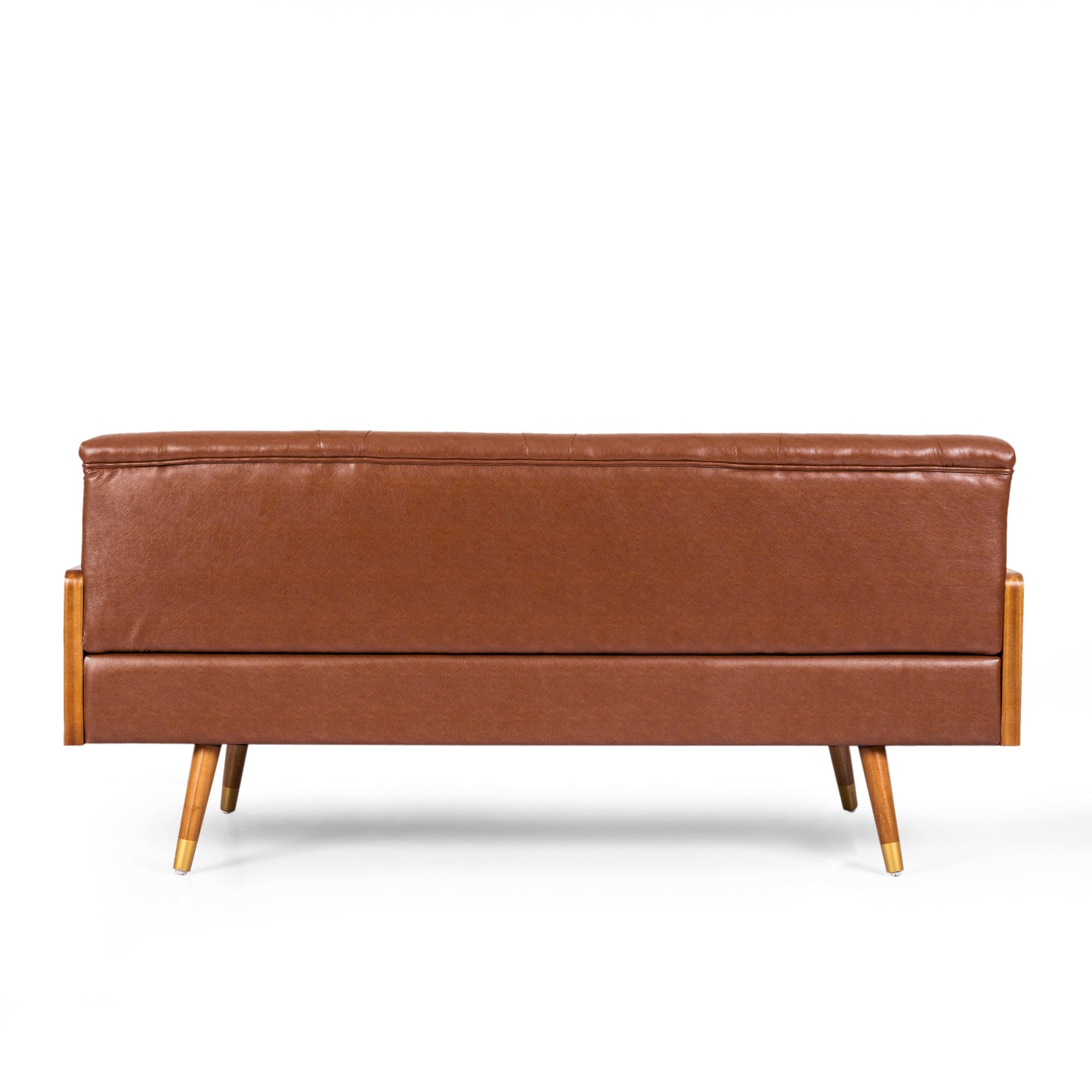 Adelaide Mid-Century Modern Tufted Sofa with Rolled Accent Pillows